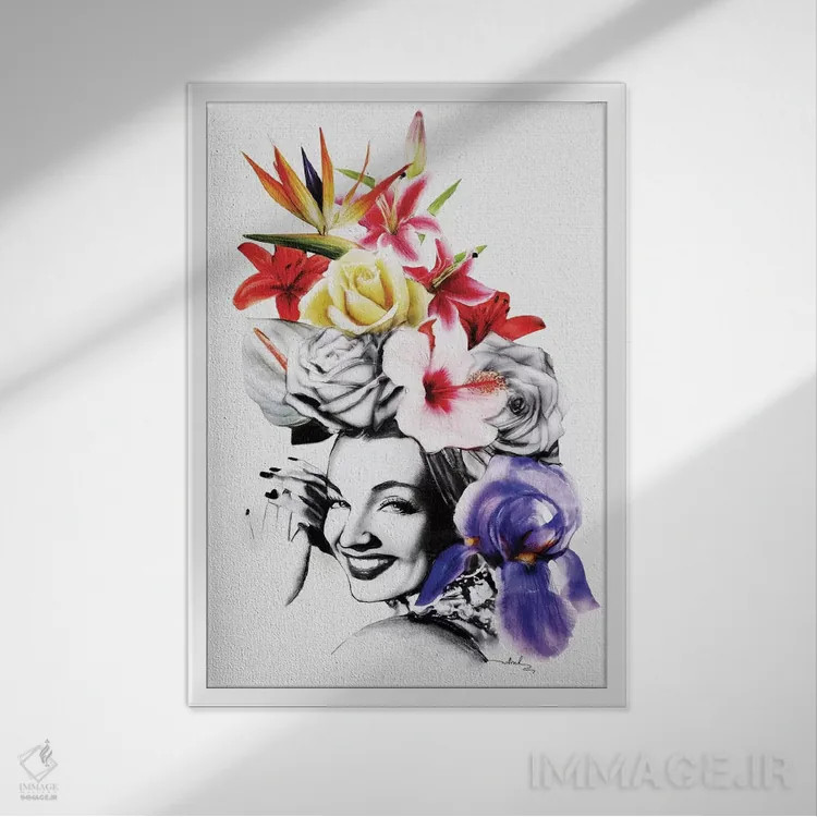 تابلو دکوراتیو چیکا چیکا بوم چیک اثر نتش - نمای قابدار سفید