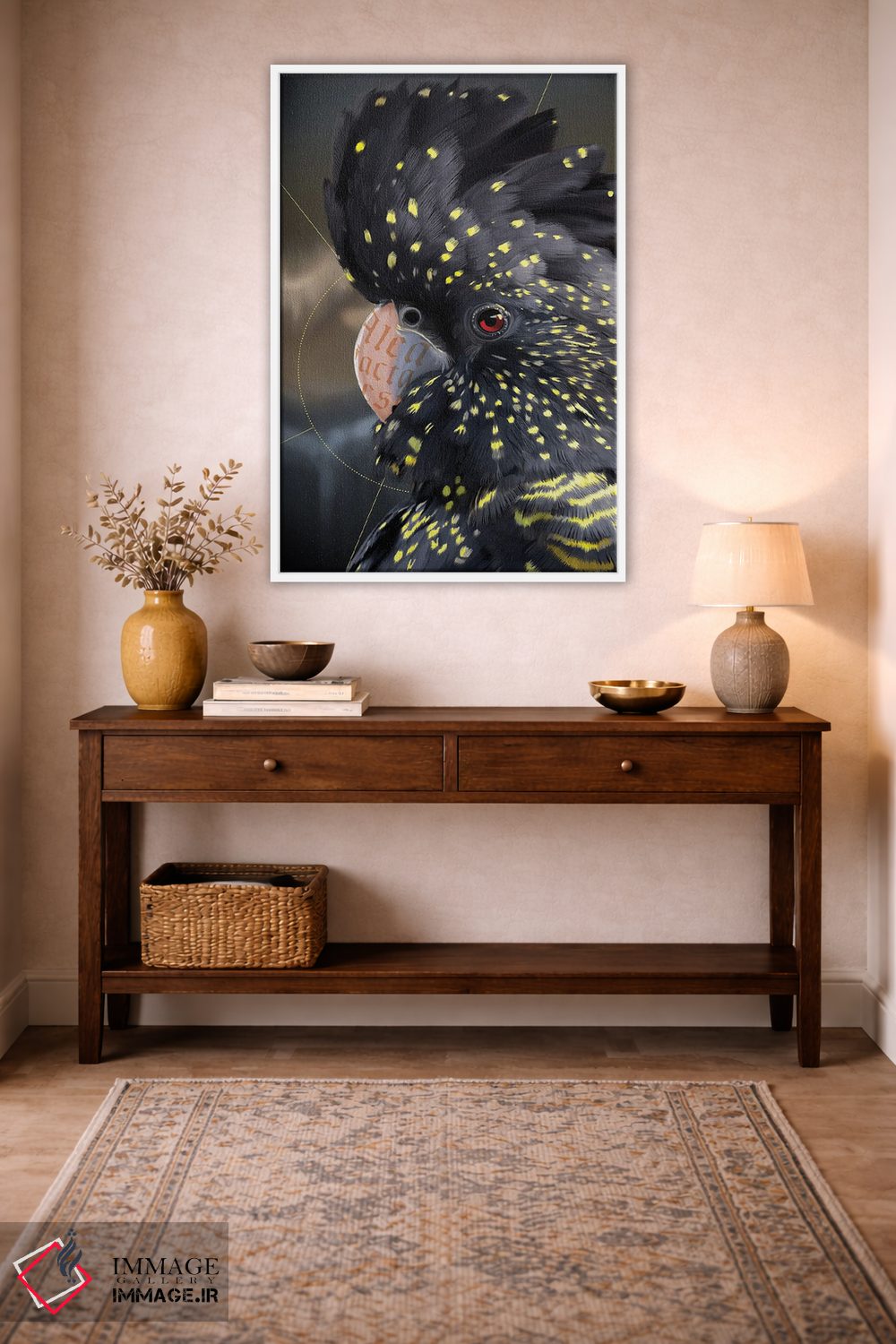 تابلو دکوراتیو طوطی کاکاتو اثر نتش - D1W