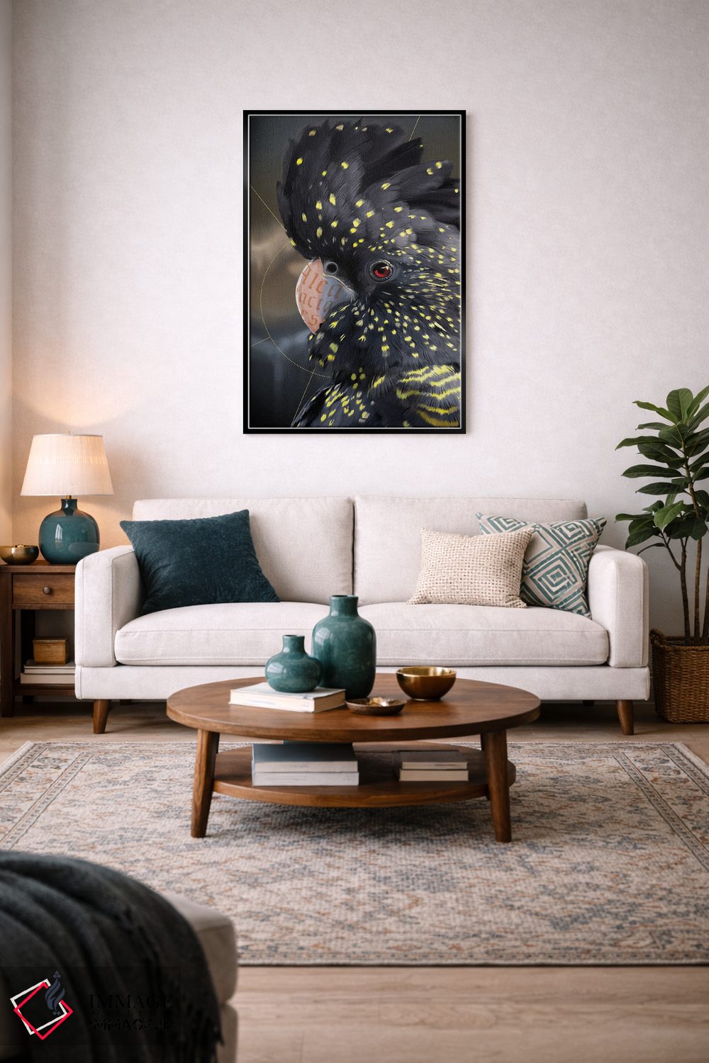 تابلو دکوراتیو طوطی کاکاتو اثر نتش - D3B