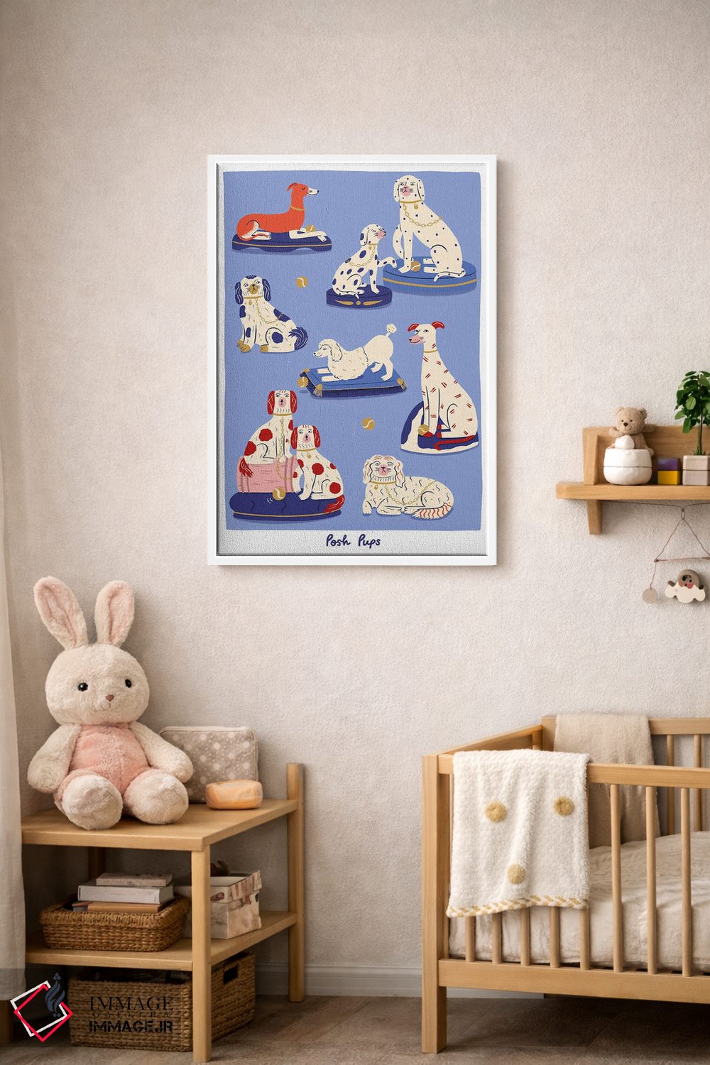 تابلو دکوراتیو توله سگ های اعیانی اثر نت الیس - D3W