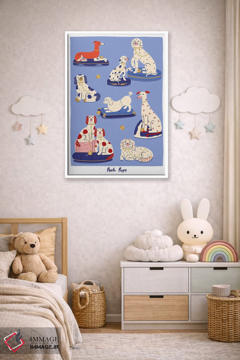 تابلو دکوراتیو توله سگ های اعیانی اثر نت الیس - D4W