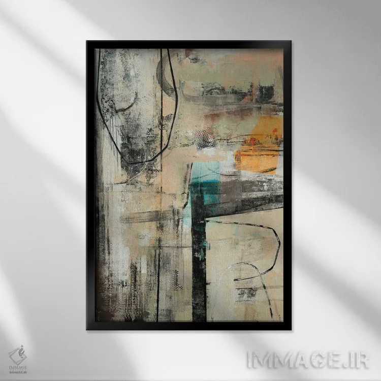 تابلو مینیمال پافشاری I اثر نانسی نگو - نمای قابدار مشکی