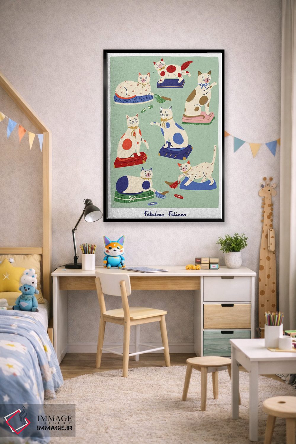 تابلو دکوراتیو گربه های شگفت انگیز اثر نت الیس - D2B
