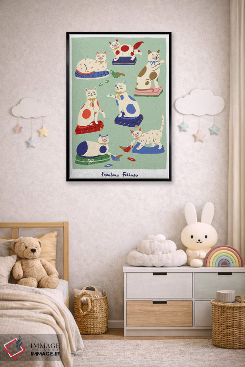 تابلو دکوراتیو گربه های شگفت انگیز اثر نت الیس - D5B