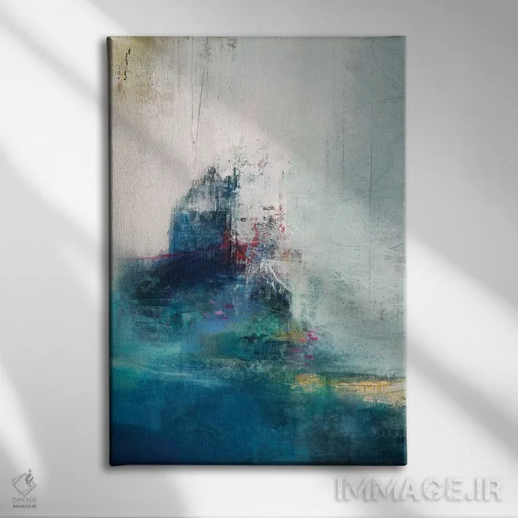 تابلو انتزاعی دلتنگی II اثر نانسی نگو - نمای روبهرو روی دیوار