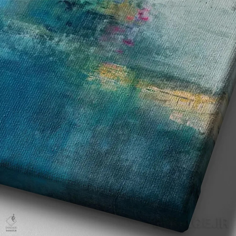 تابلو انتزاعی دلتنگی II اثر نانسی نگو - نمای نزدیک بافت بوم