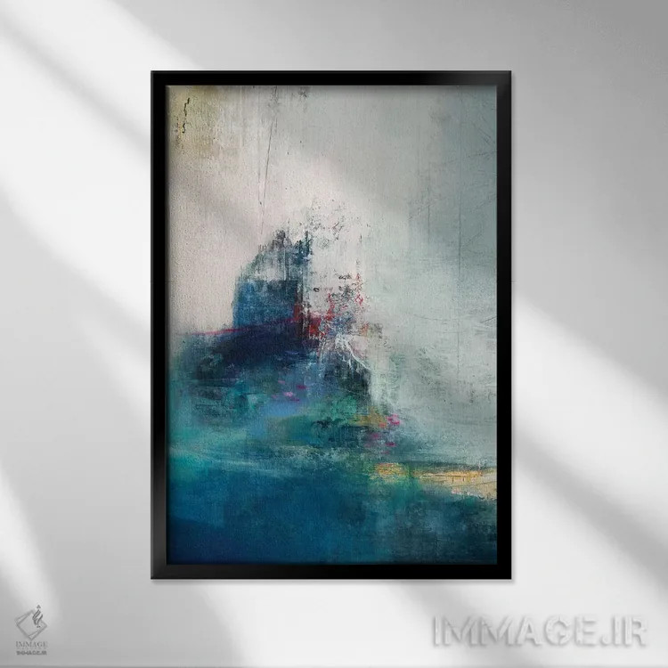 تابلو انتزاعی دلتنگی II اثر نانسی نگو - نمای قابدار مشکی