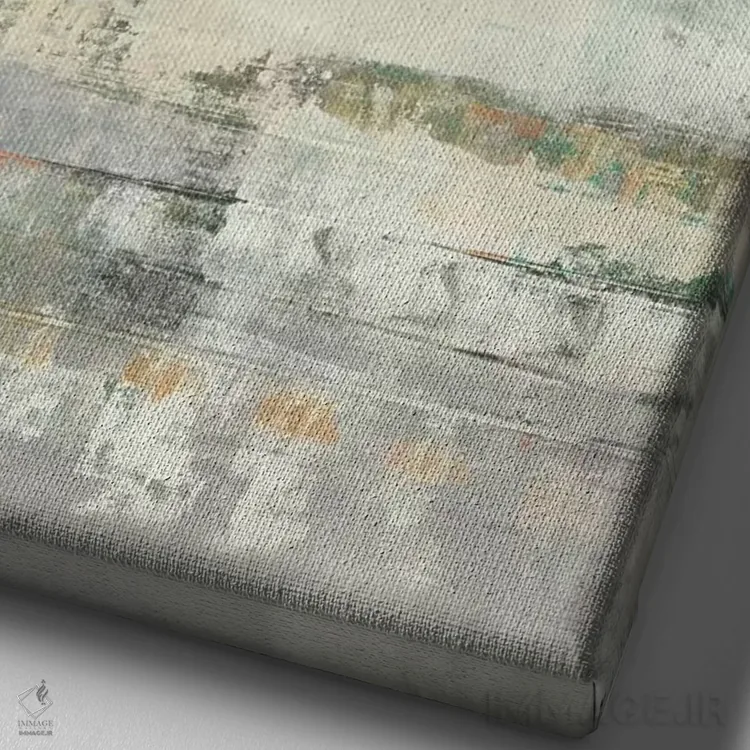 تابلو انتزاعی بینش اثر نانسی نگو - نمای نزدیک بافت بوم