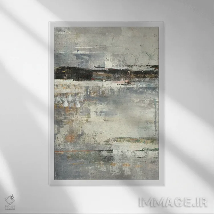 تابلو انتزاعی بینش اثر نانسی نگو - نمای قابدار سفید