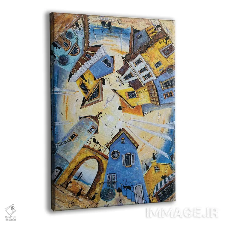 تابلو دکوراتیو تفریح ساحلی در شهر گربه ها اثر ناتالیا گرینچنکو - نمای پرسپکتیو محصول