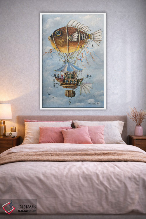 تابلو دکوراتیو سفری بسیار سرگرم کننده روی ماهی مکانیکی اثر ناتالیا گرینچنکو - D1W