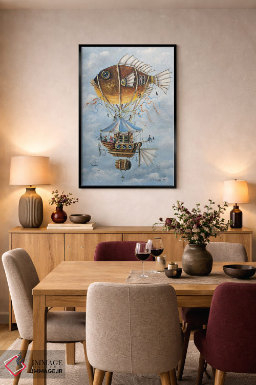 تابلو دکوراتیو سفری بسیار سرگرم کننده روی ماهی مکانیکی اثر ناتالیا گرینچنکو - D4B