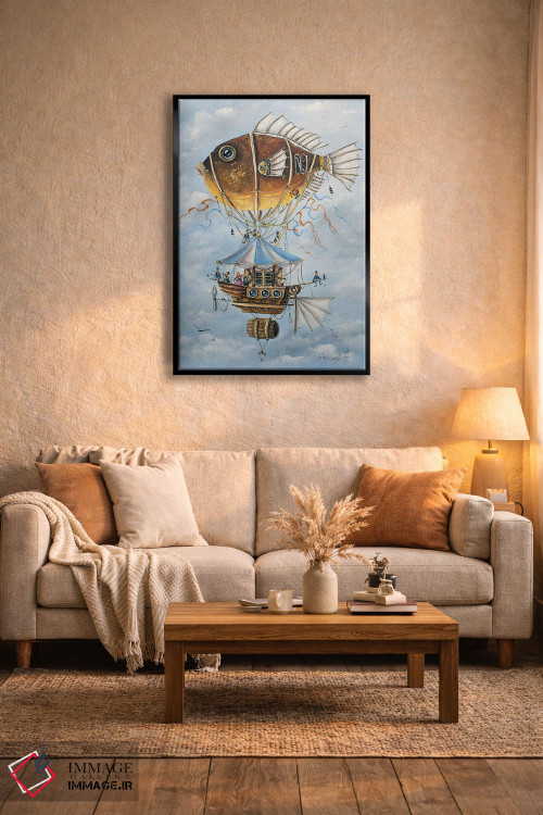 تابلو دکوراتیو سفری بسیار سرگرم کننده روی ماهی مکانیکی اثر ناتالیا گرینچنکو - D5B