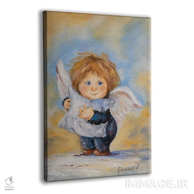 تابلو دکوراتیو فرشته نگهبان رویاهای کودکان اثر ناتالیا گرینچنکو - نمای پرسپکتیو محصول