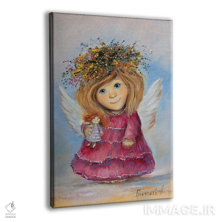 تابلو دکوراتیو فرشته نگهبان آرزوهای کودکان اثر ناتالیا گرینچنکو - نمای پرسپکتیو محصول