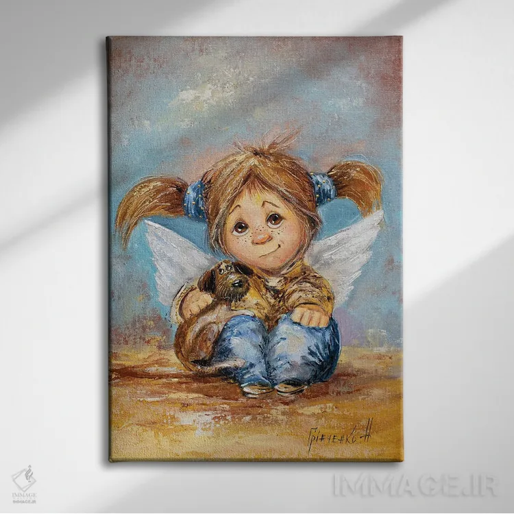 تابلو دکوراتیو فرشته نگهبان وفاداری بی پایان اثر ناتالیا گرینچنکو - نمای روبهرو روی دیوار