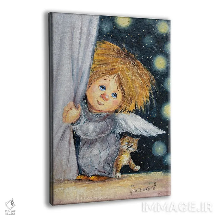 تابلو دکوراتیو فرشته نگهبان خواب های شیرین اثر ناتالیا گرینچنکو - نمای پرسپکتیو محصول