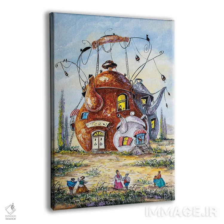 تابلو دکوراتیو داستان های شهر چای اثر ناتالیا گرینچنکو - نمای پرسپکتیو محصول