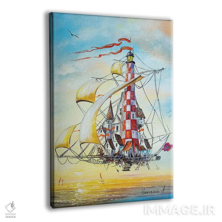 تابلو دکوراتیو فانوس دریایی پرنده اثر ناتالیا گرینچنکو - نمای پرسپکتیو محصول