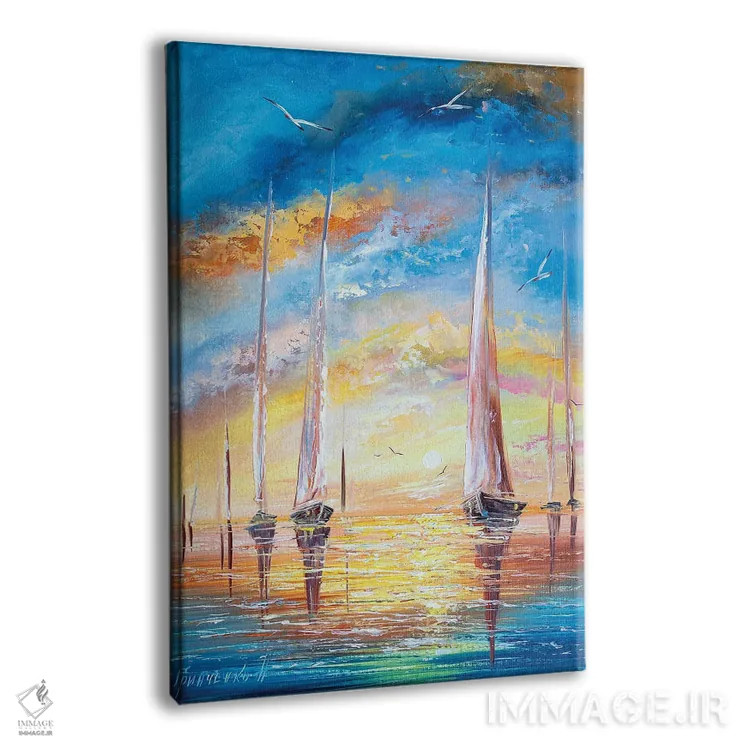 تابلو دکوراتیو قایق های تفریحی در تعطیلات اثر ناتالیا گرینچنکو - نمای پرسپکتیو محصول