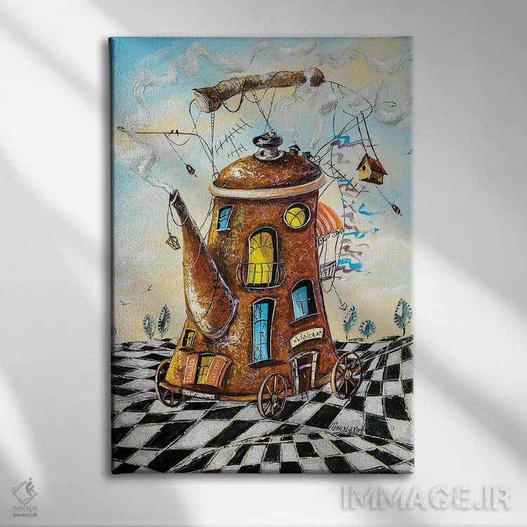 تابلو دکوراتیو مسافر خانه چای اثر ناتالیا گرینچنکو - نمای روبهرو روی دیوار