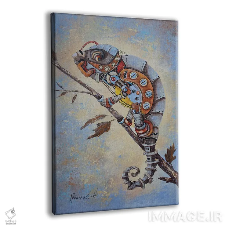 تابلو دکوراتیو آفتاب پرست استیم پانک اثر ناتالیا گرینچنکو - نمای پرسپکتیو محصول