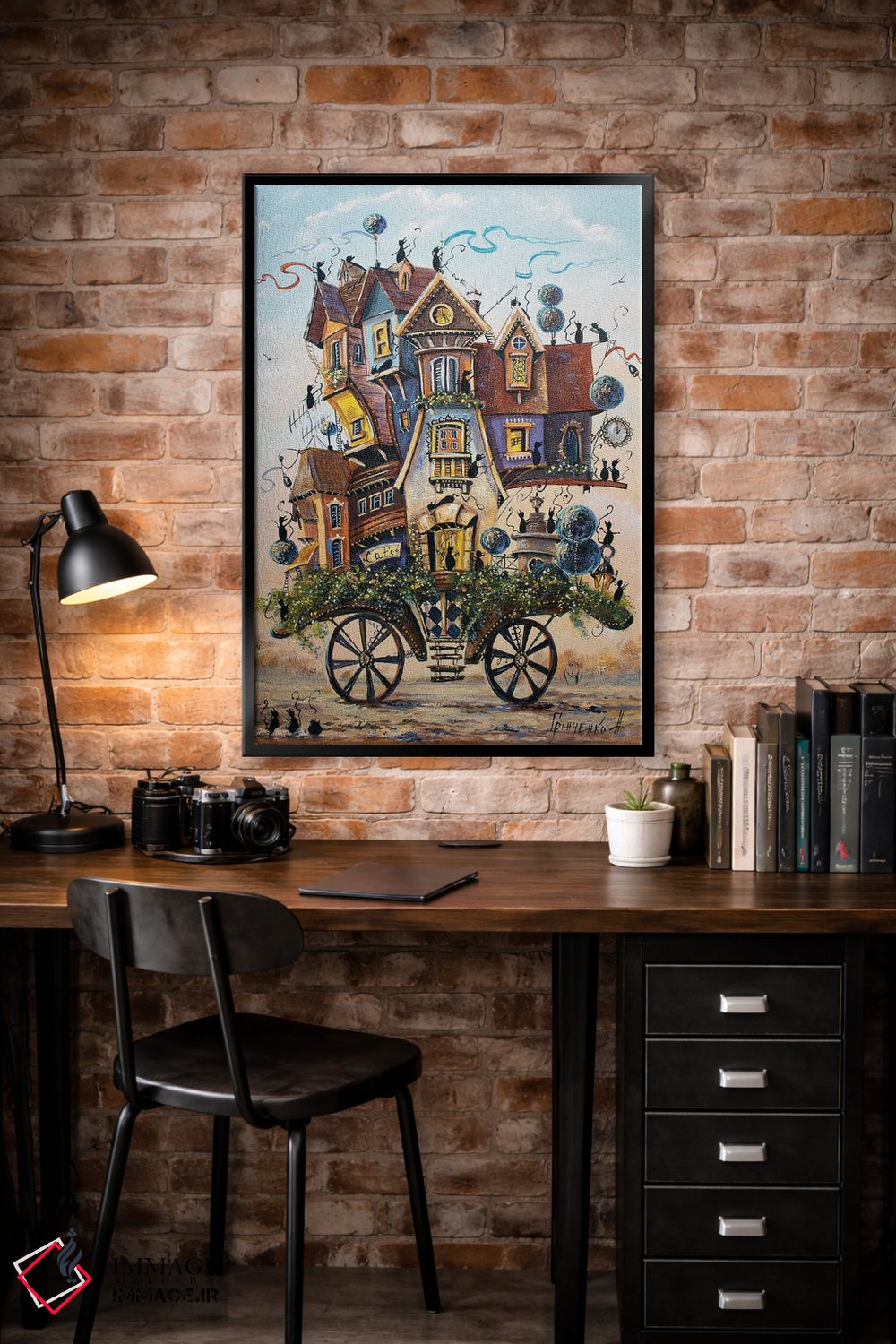 تابلو دکوراتیو سرگرمی جالب در شهر مسافرتی گربه ها اثر ناتالیا گرینچنکو - D3B