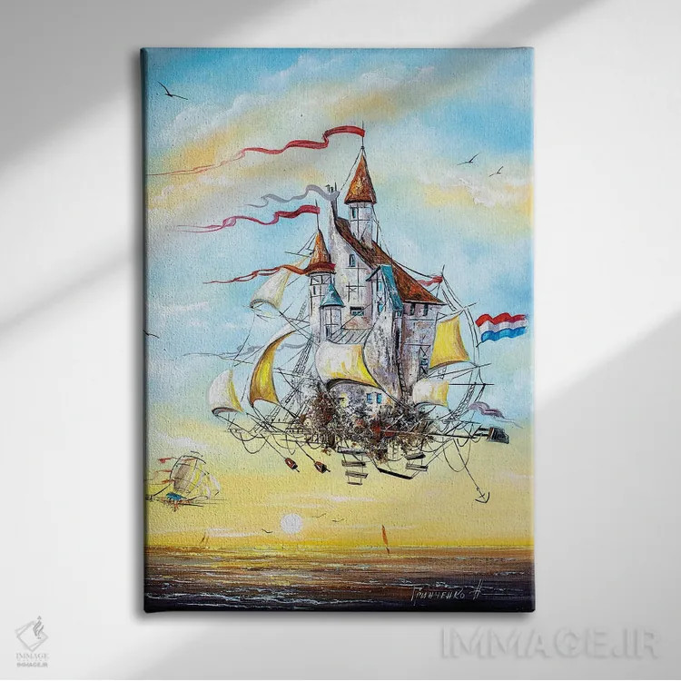 تابلو دکوراتیو هلندی های پرنده اثر ناتالیا گرینچنکو - نمای روبهرو روی دیوار