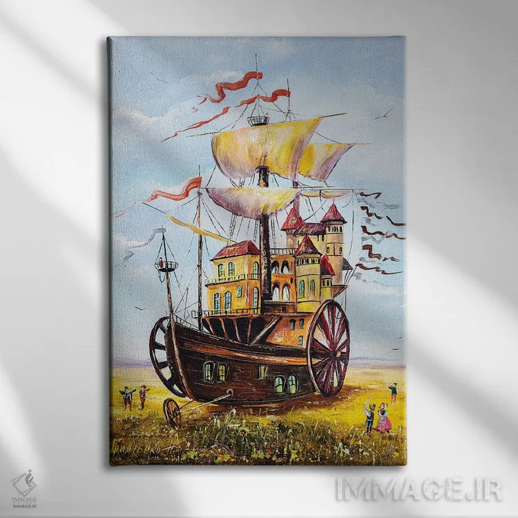 تابلو دکوراتیو مسافران شگفت انگیز اثر ناتالیا گرینچنکو - نمای روبهرو روی دیوار
