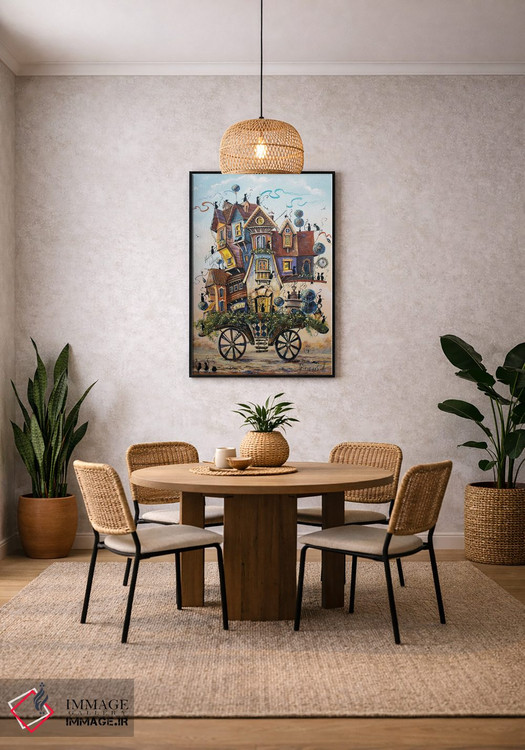 تابلو دکوراتیو سرگرمی جالب در شهر مسافرتی گربه ها اثر ناتالیا گرینچنکو - D4B