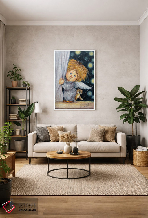 تابلو دکوراتیو فرشته نگهبان خواب های شیرین اثر ناتالیا گرینچنکو - D1W