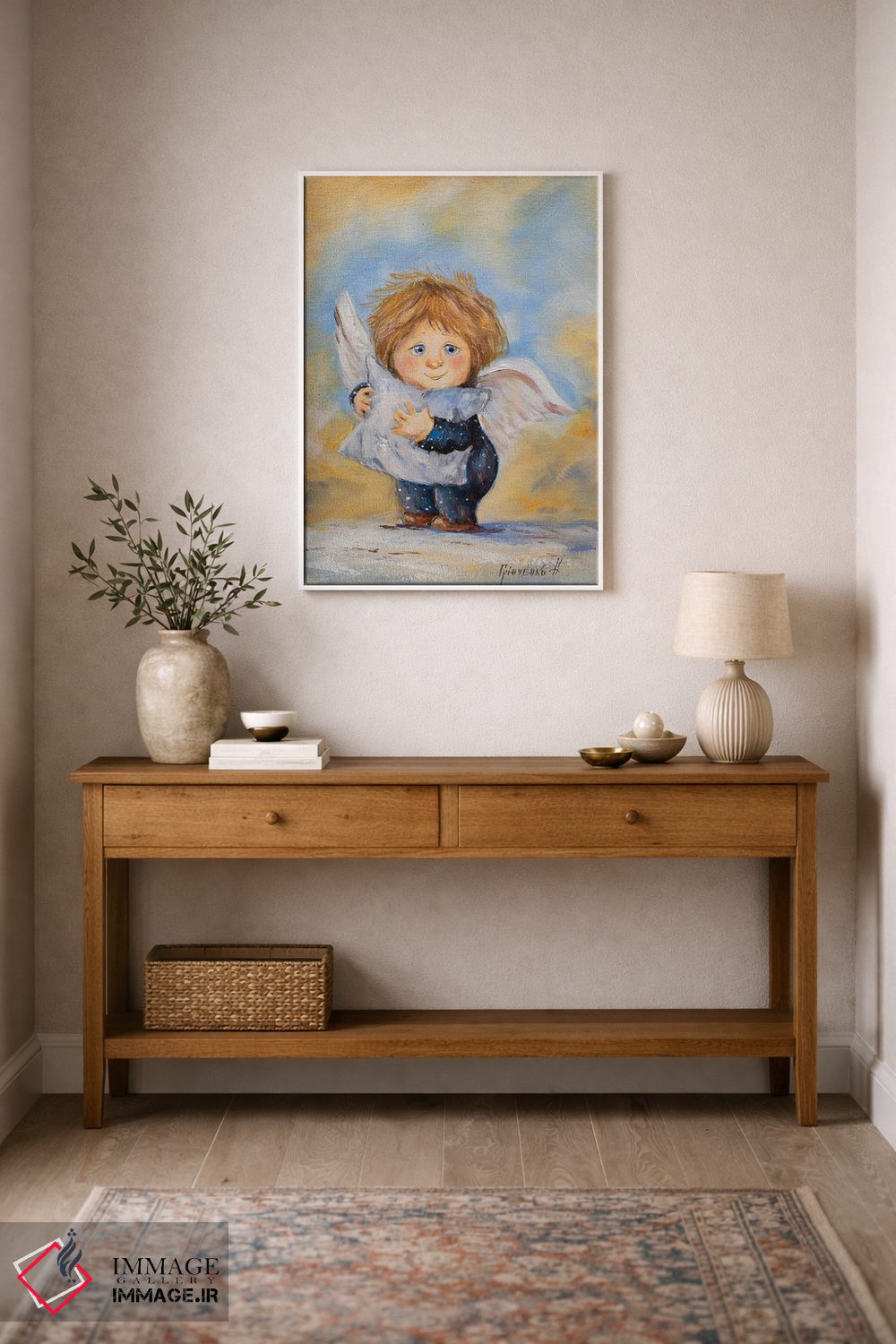 تابلو دکوراتیو فرشته نگهبان رویاهای کودکان اثر ناتالیا گرینچنکو - D1W