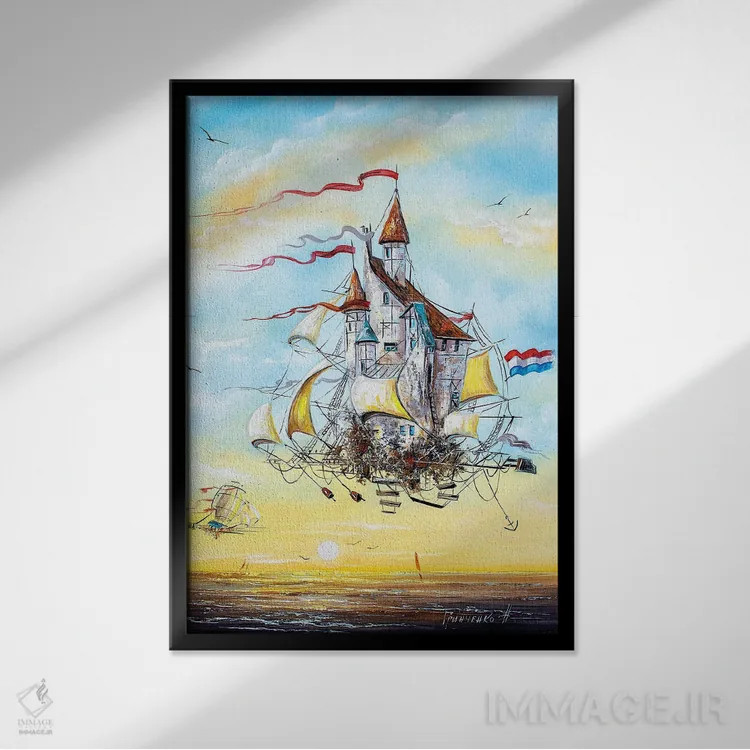 تابلو دکوراتیو هلندی های پرنده اثر ناتالیا گرینچنکو - نمای قابدار مشکی