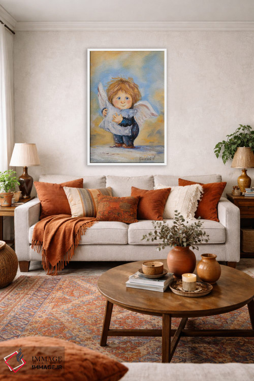 تابلو دکوراتیو فرشته نگهبان رویاهای کودکان اثر ناتالیا گرینچنکو - D2W