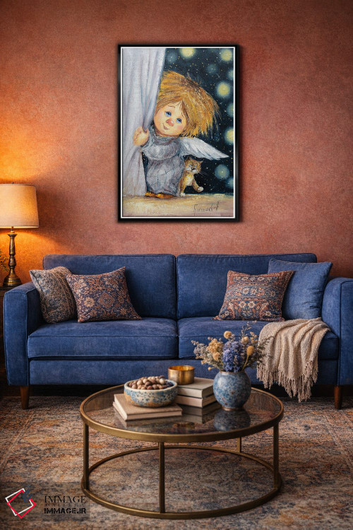 تابلو دکوراتیو فرشته نگهبان خواب های شیرین اثر ناتالیا گرینچنکو - D4B