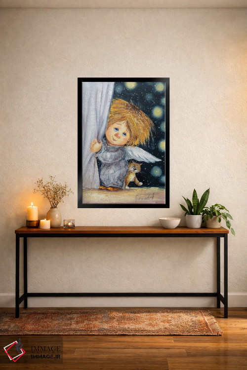 تابلو دکوراتیو فرشته نگهبان خواب های شیرین اثر ناتالیا گرینچنکو - D5B