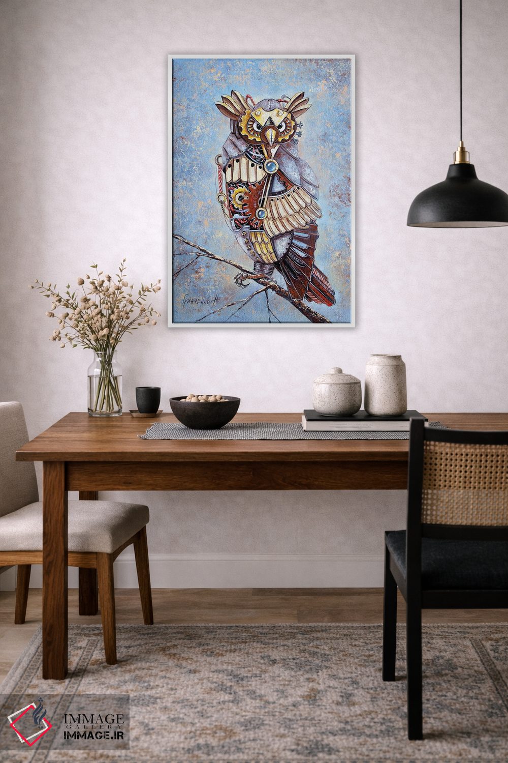 تابلو دکوراتیو جغد مکانیکی اثر ناتالیا گرینچنکو - D2W