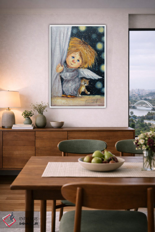 تابلو دکوراتیو فرشته نگهبان خواب های شیرین اثر ناتالیا گرینچنکو - D6W