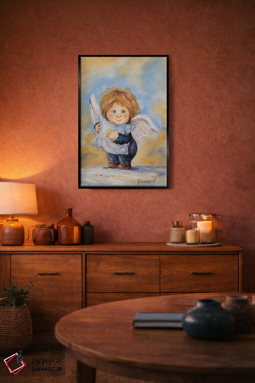 تابلو دکوراتیو فرشته نگهبان رویاهای کودکان اثر ناتالیا گرینچنکو - D4B