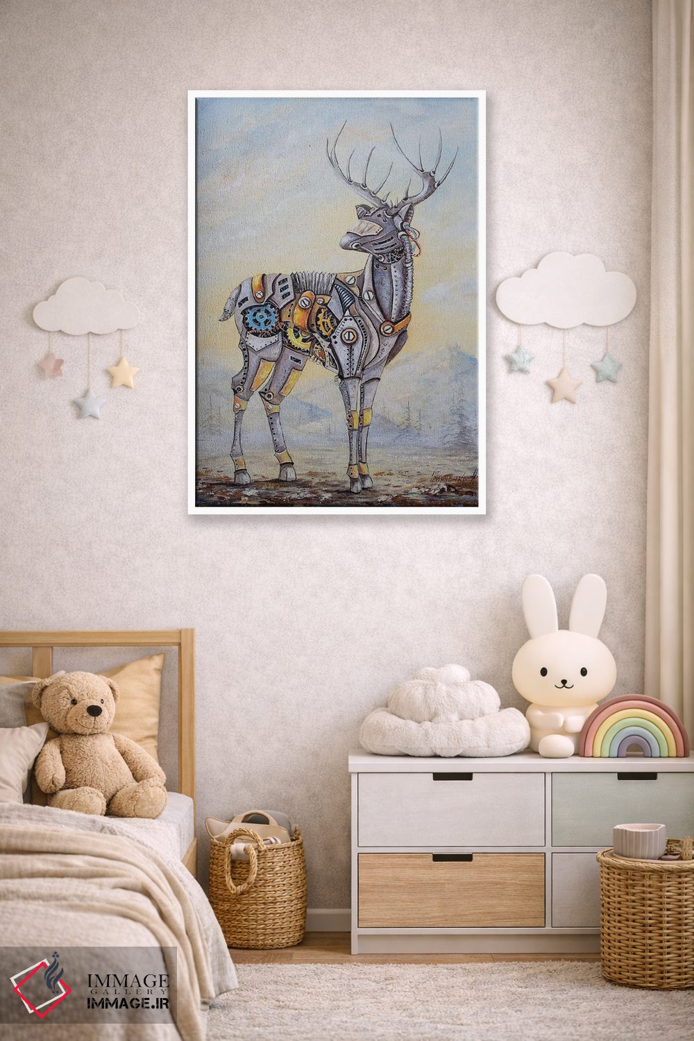 تابلو دکوراتیو گوزن استیم پانک اثر ناتالیا گرینچنکو - D3W