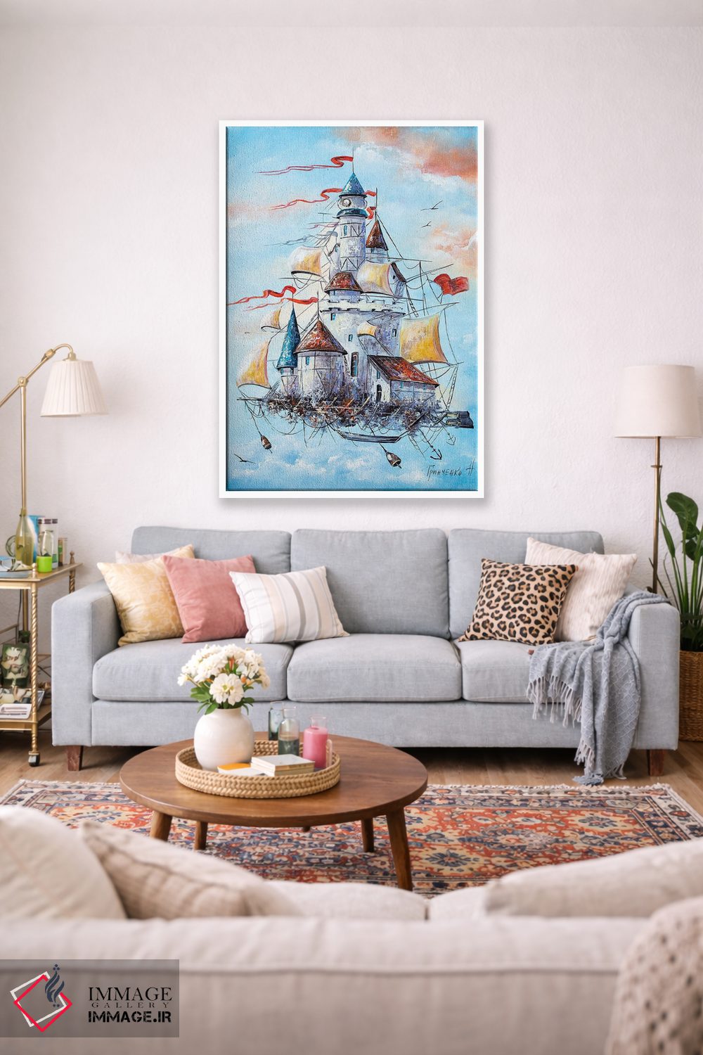 تابلو دکوراتیو قلعه پرنده اثر ناتالیا گرینچنکو - D1W