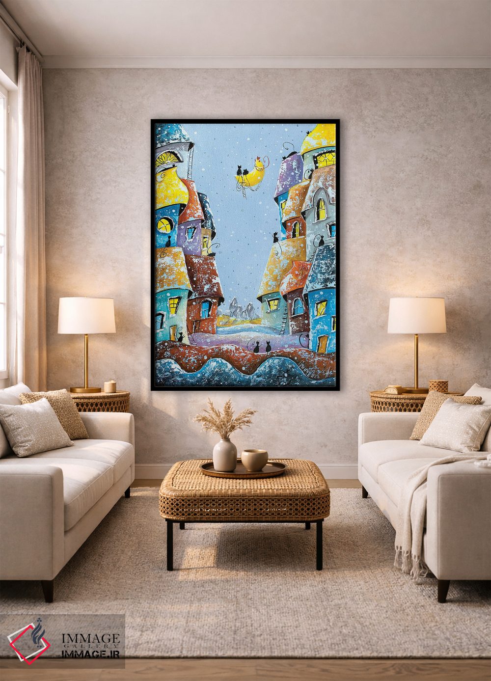 تابلو دکوراتیو لالایی زمستانی ماه اثر ناتالیا گرینچنکو - D2B