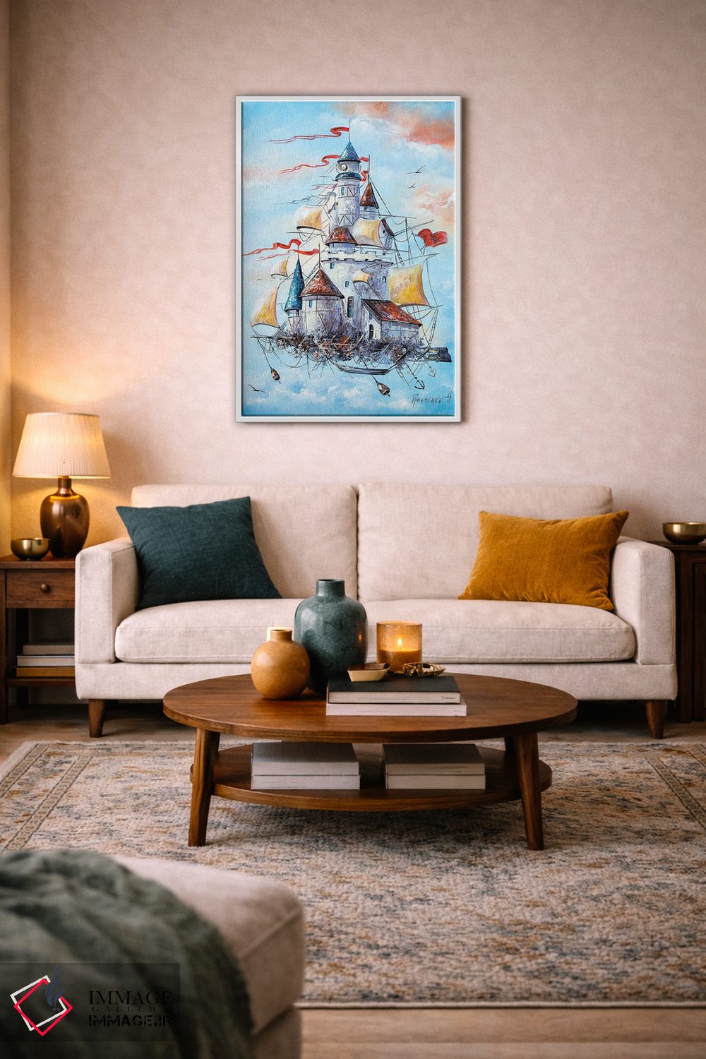 تابلو دکوراتیو قلعه پرنده اثر ناتالیا گرینچنکو - D3W