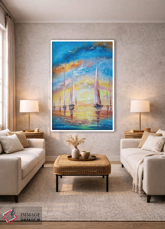 تابلو دکوراتیو قایق های تفریحی در تعطیلات اثر ناتالیا گرینچنکو - D1W