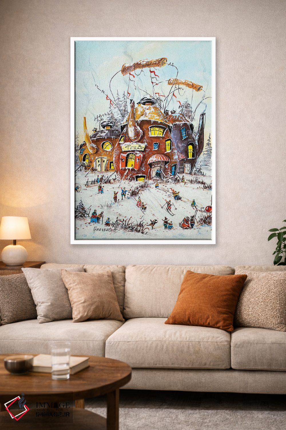 تابلو دکوراتیو فعالیت های زمستانی در دنیای چای اثر ناتالیا گرینچنکو - D1W
