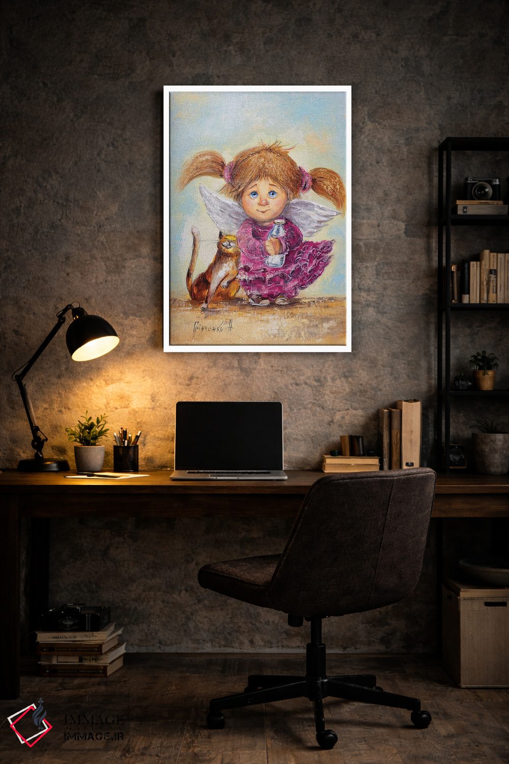 تابلو دکوراتیو فرشته نگهبان آرزوهای عزیز اثر ناتالیا گرینچنکو - D6W
