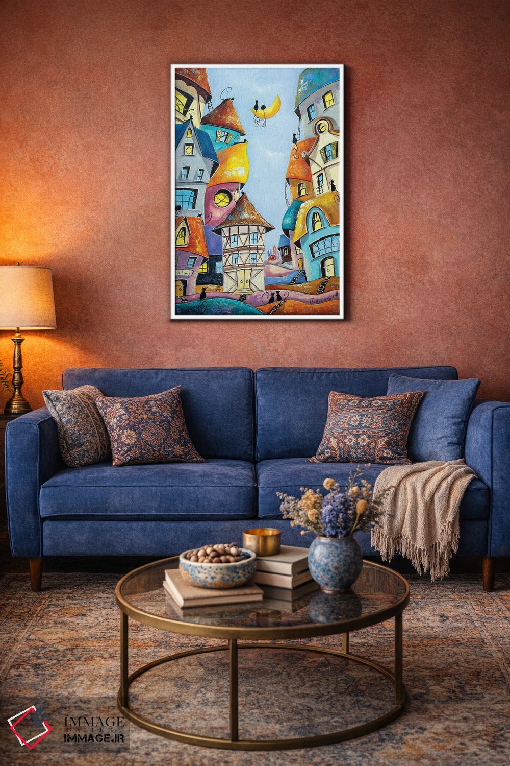 تابلو دکوراتیو لالایی در شهر گربه ها اثر ناتالیا گرینچنکو - D5W