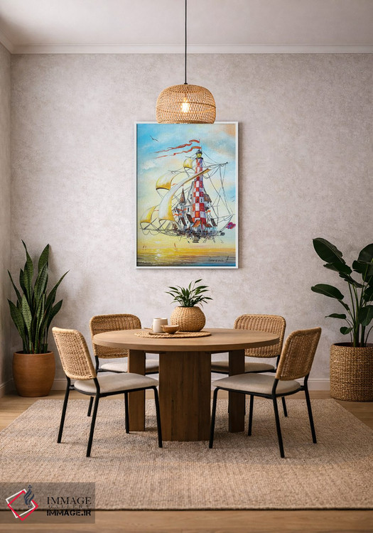 تابلو دکوراتیو فانوس دریایی پرنده اثر ناتالیا گرینچنکو - D3W