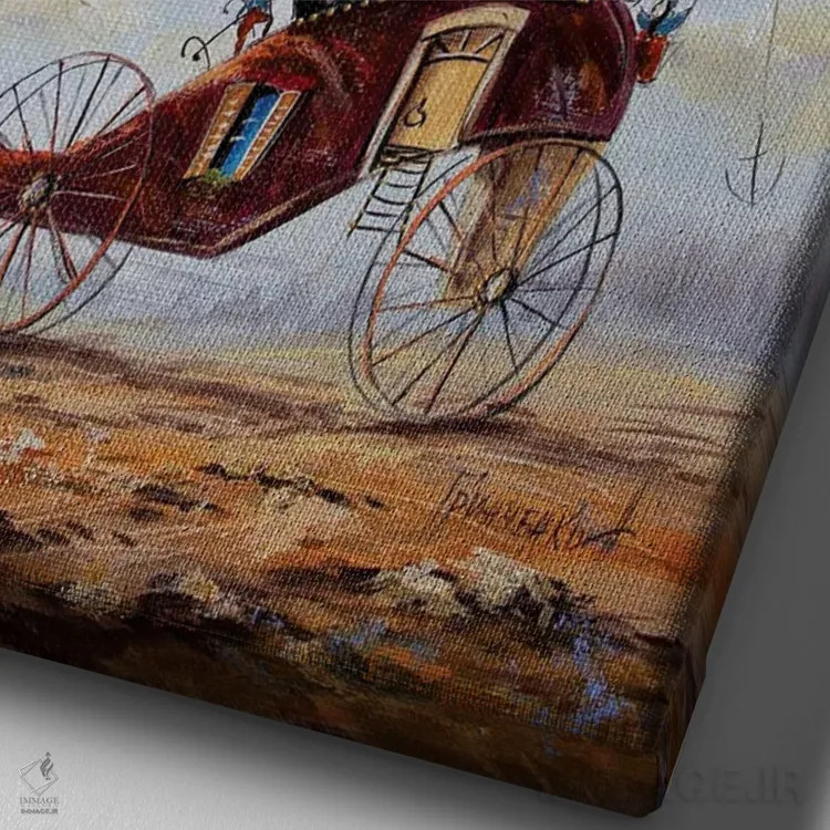 تابلو دکوراتیو کفش های جالب اثر ناتالیا گرینچنکو - نمای نزدیک بافت بوم