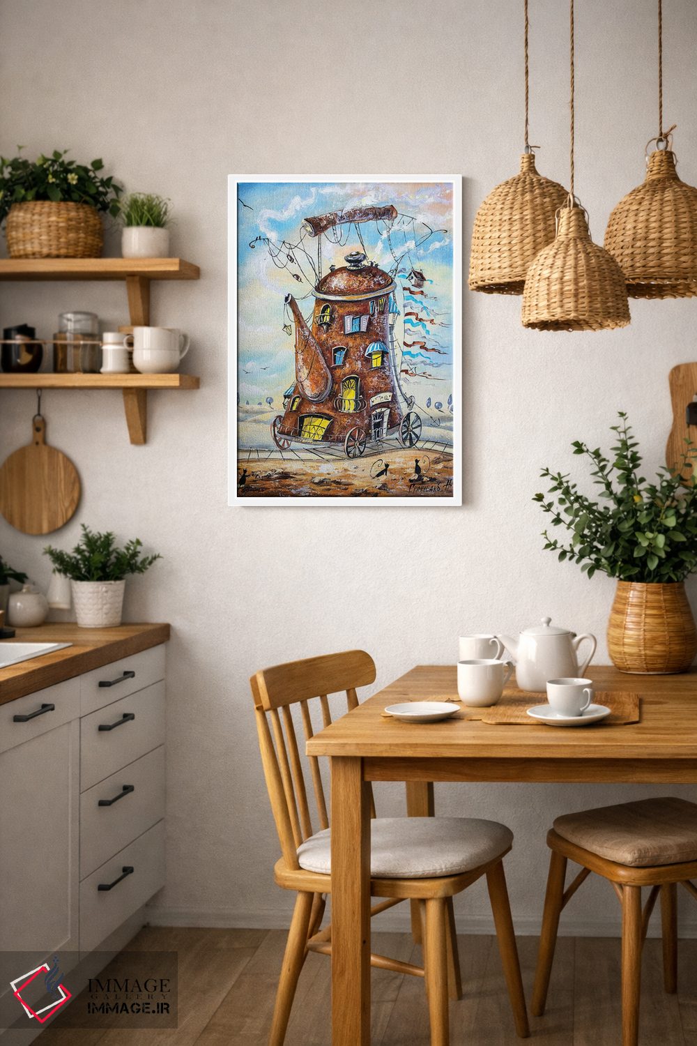 تابلو دکوراتیو مسافر قوری اثر ناتالیا گرینچنکو - D4W